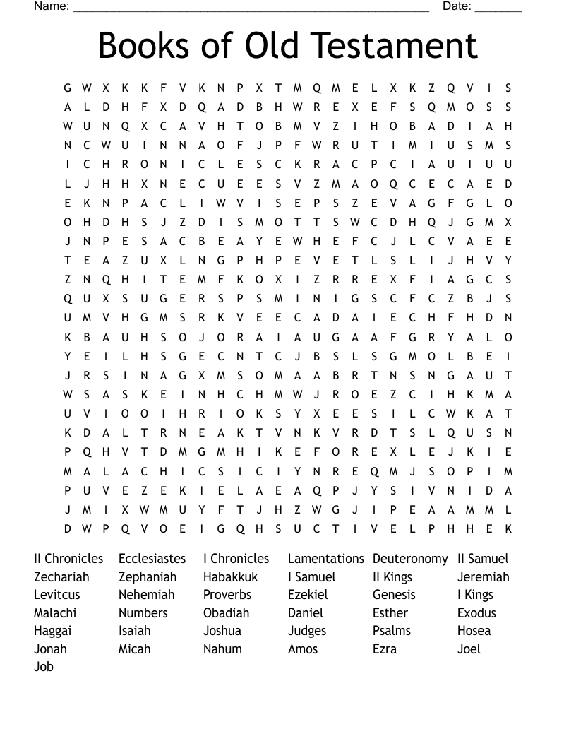 Books of Old Testament Word Search