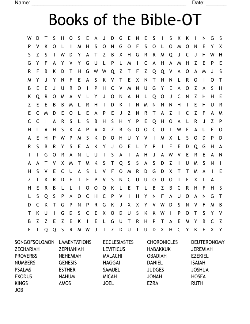 Books of the Bible-OT Word Search