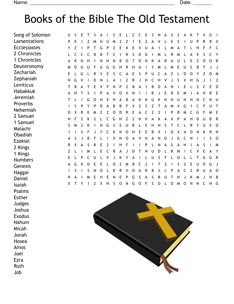 Books of the Bible The Old Testament Word Search