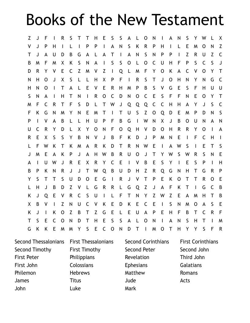 Books of the New Testament Word Search