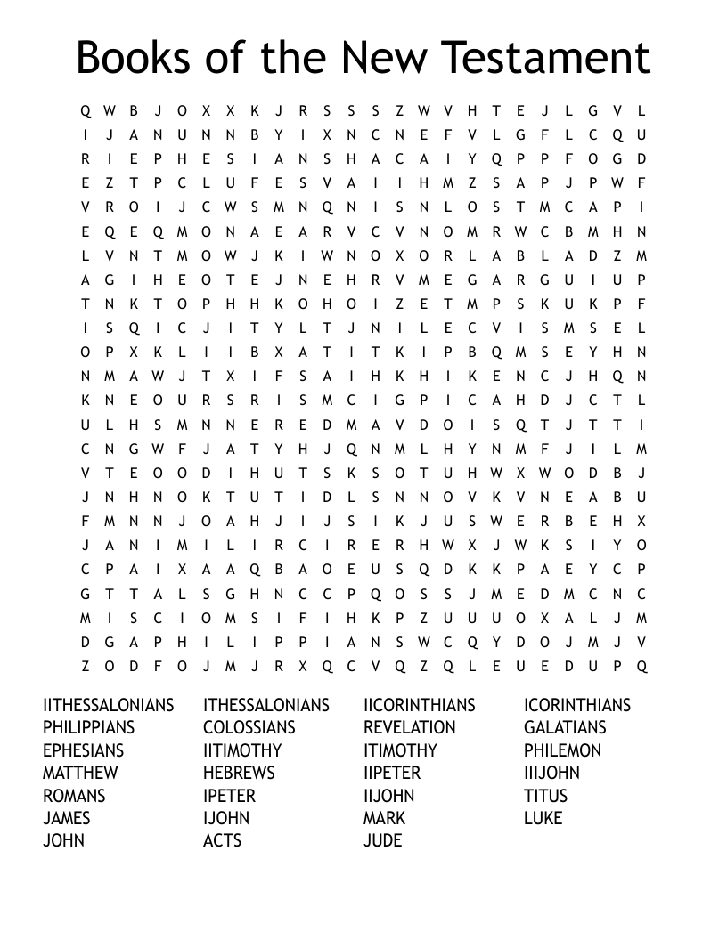 Books of the New Testament Word Search