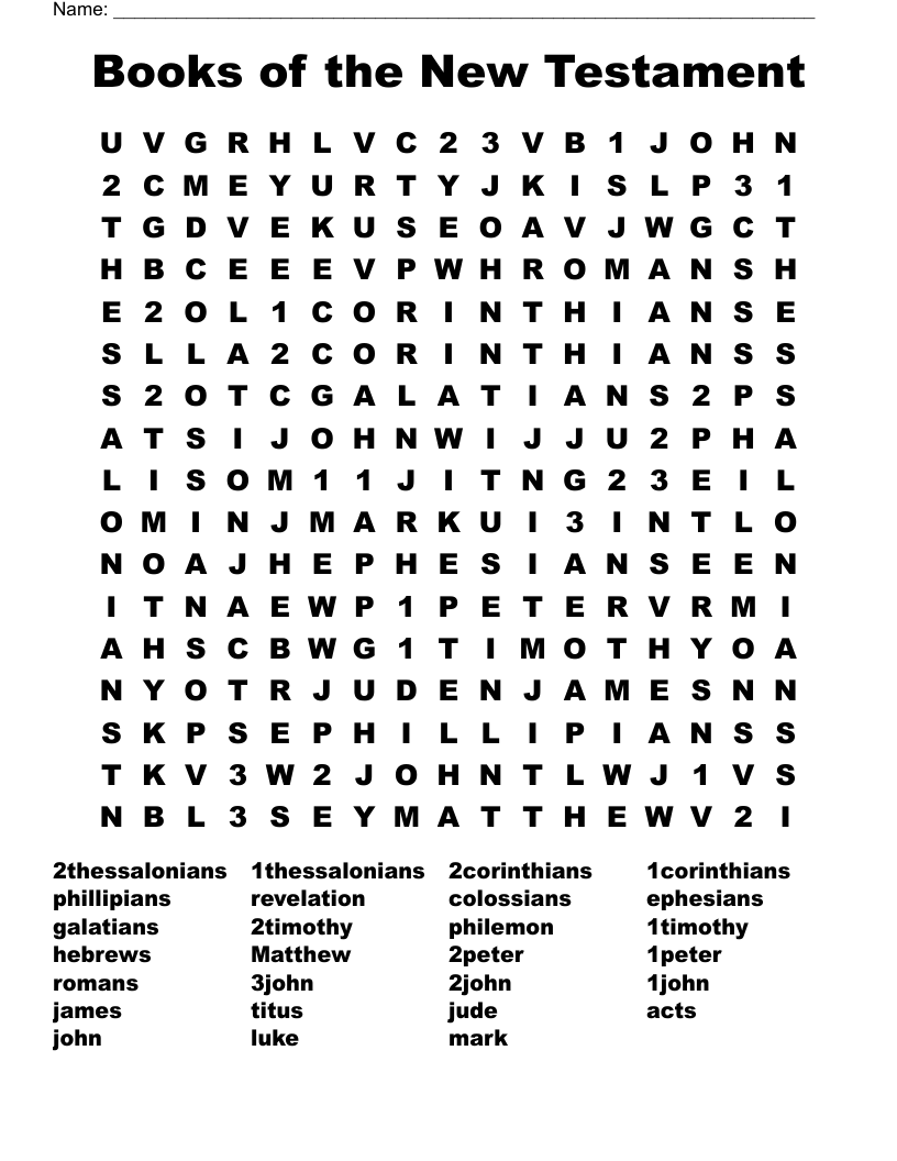 Books of the New Testament Word Search