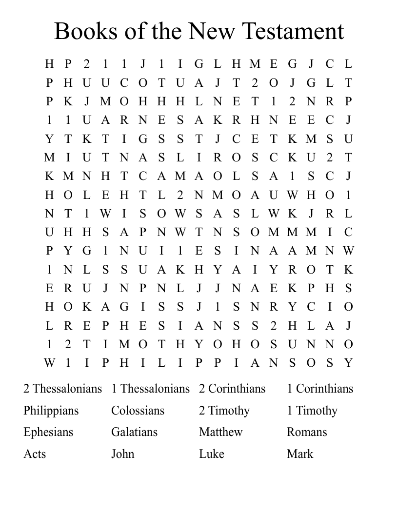 Books of the New Testament Word Search