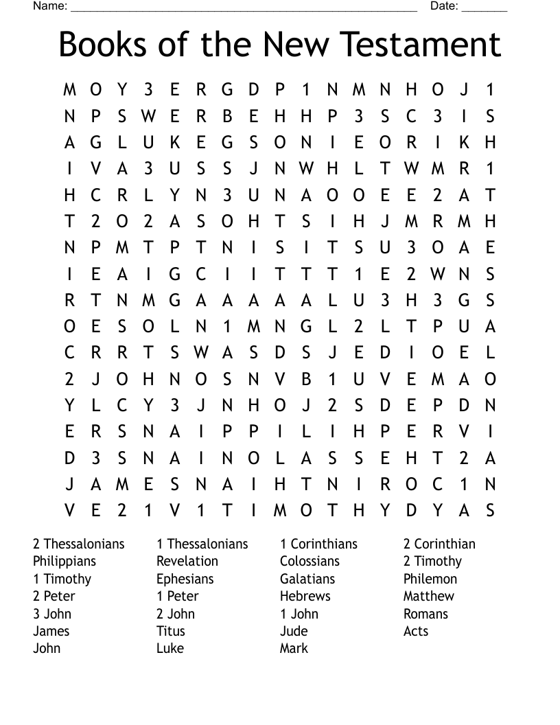 Books of the New Testament Word Search