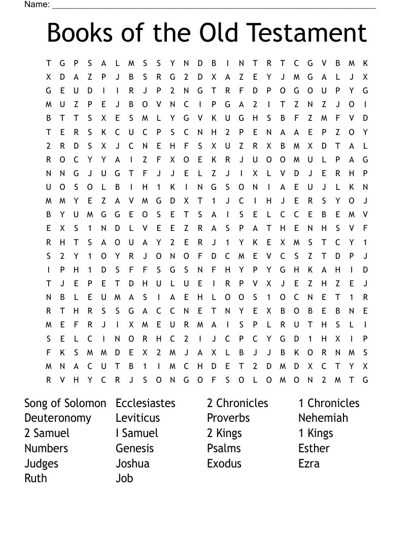 Books of the Old Testament Word Search