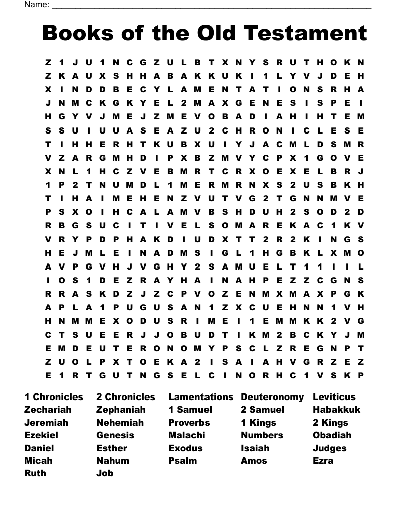 Books of the Old Testament Word Search