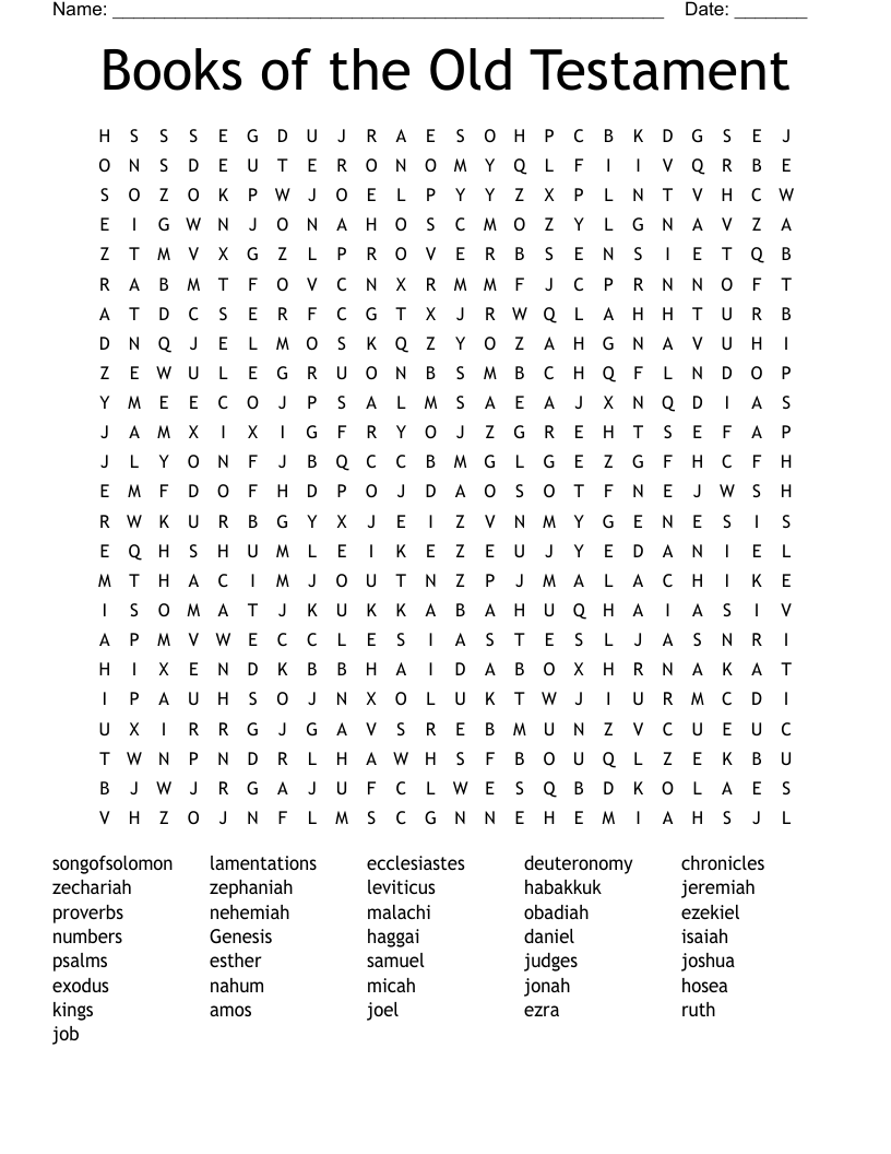 Books of the Old Testament Word Search