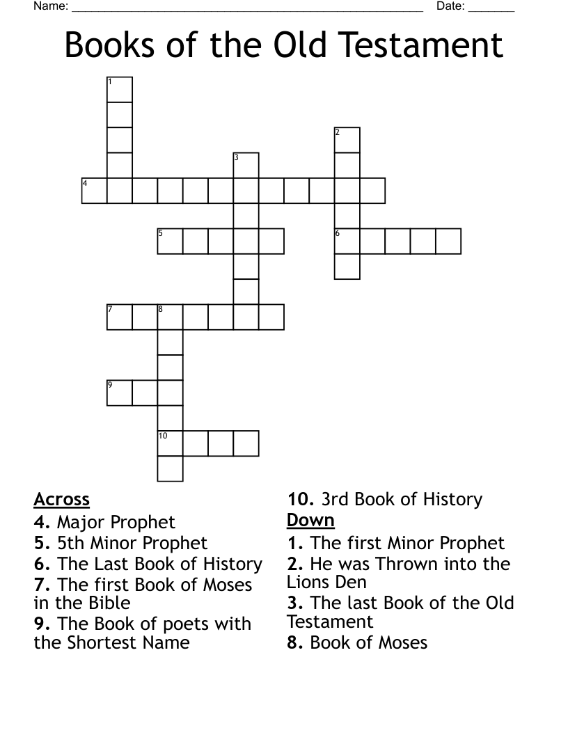 Books of the Old Testament Crossword