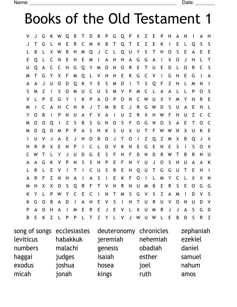 Books of the Old Testament 1 Word Search