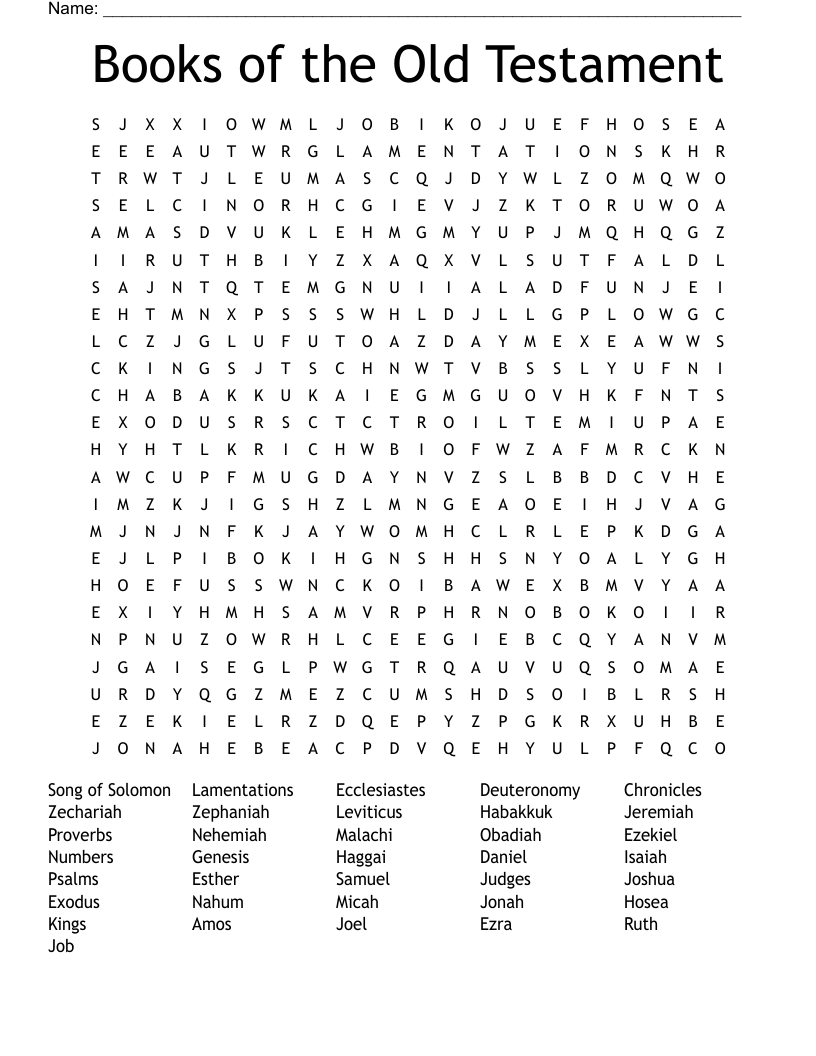 Books of the Old Testament Word Search