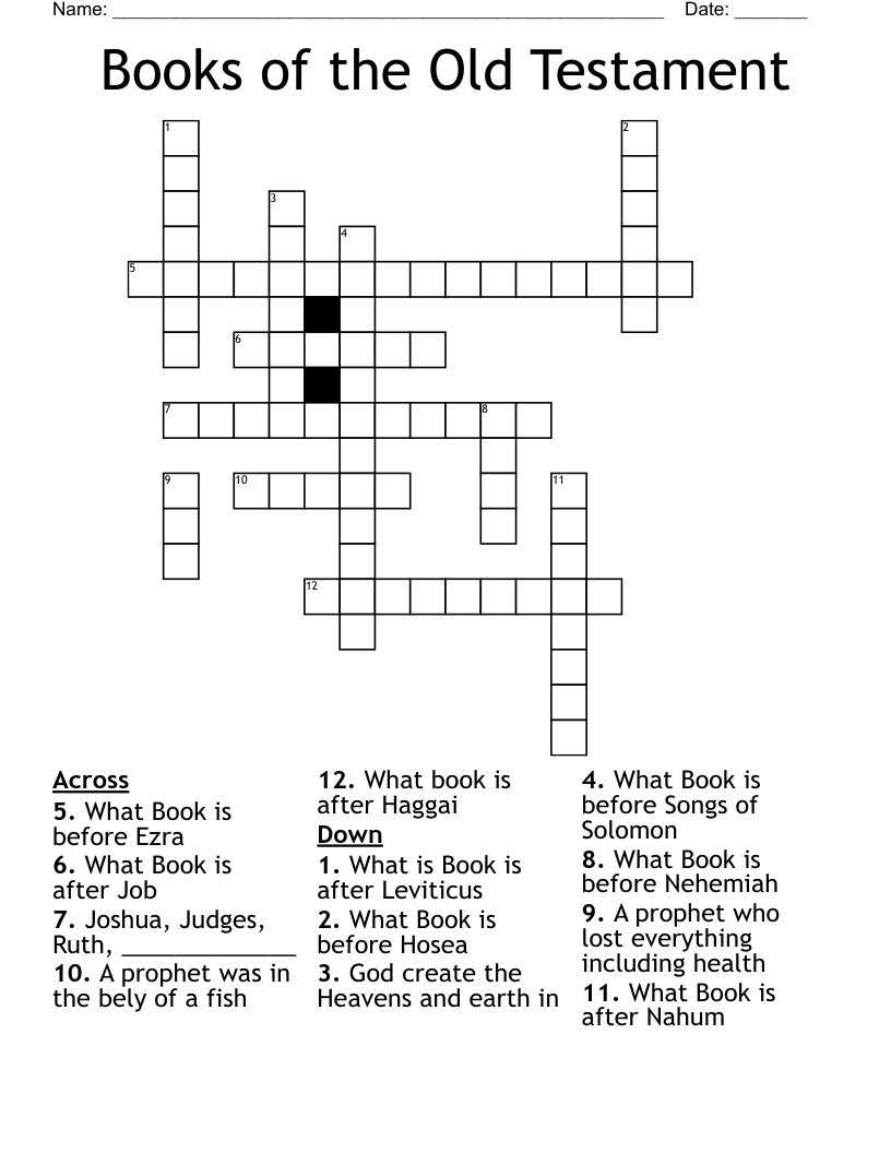 Books of the Old Testament Crossword