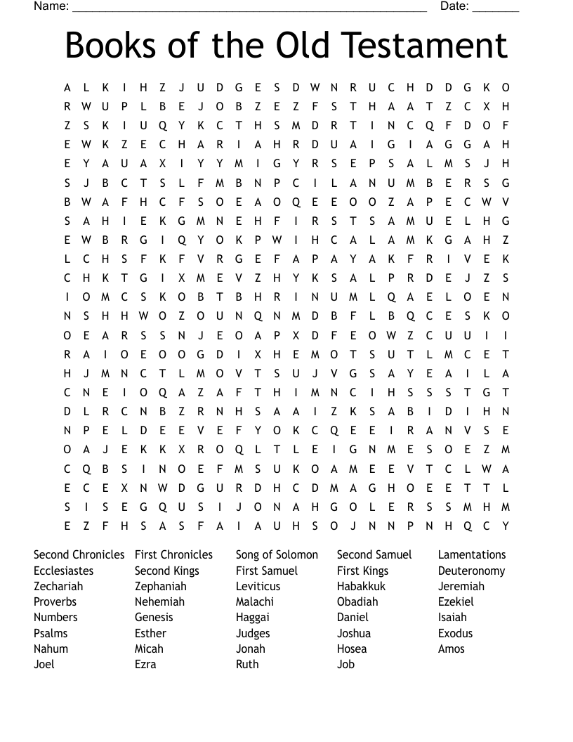 Books of the Old Testament Word Search