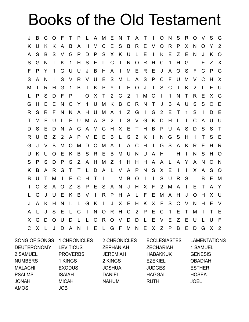Books of the Old Testament Word Search