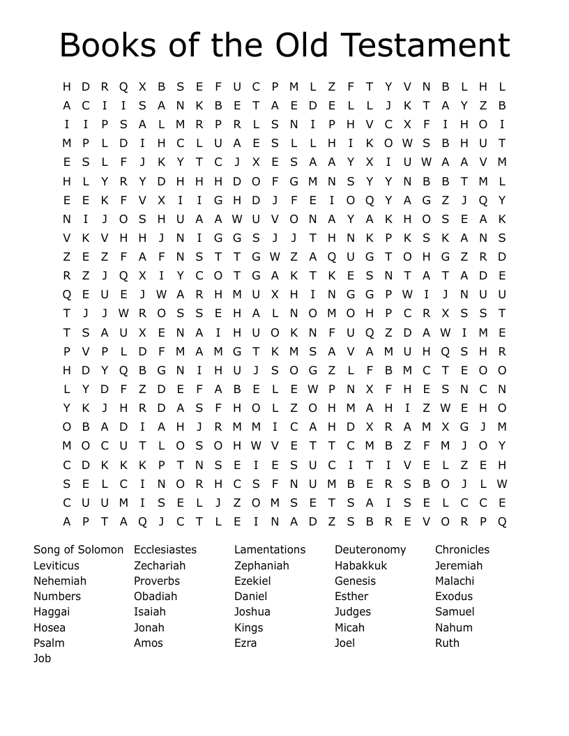 Books of the Old Testament Word Search