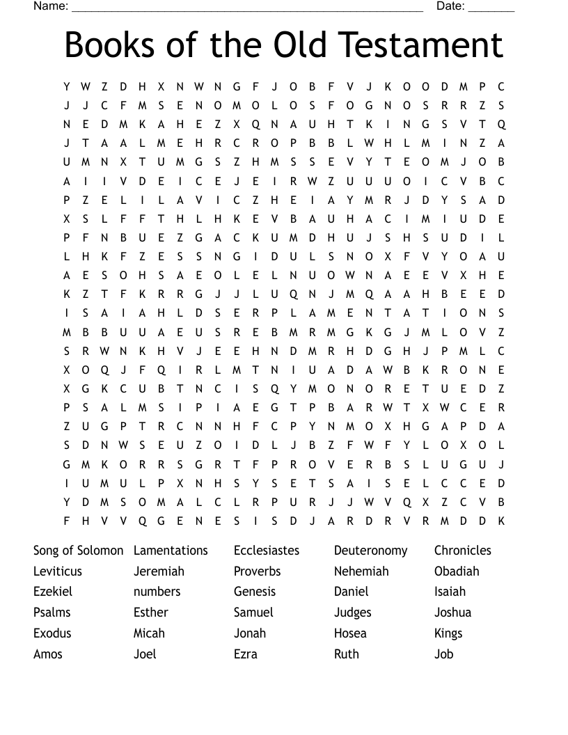 Books of the Old Testament Word Search