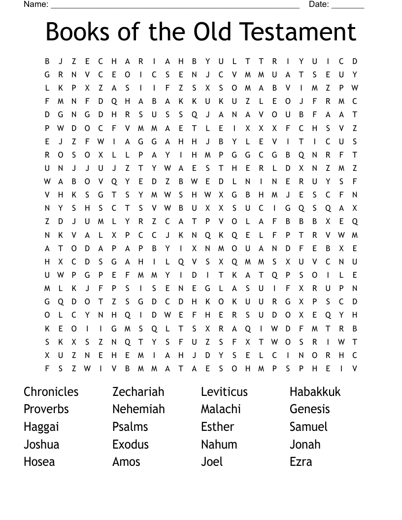 Books of the Old Testament Word Search