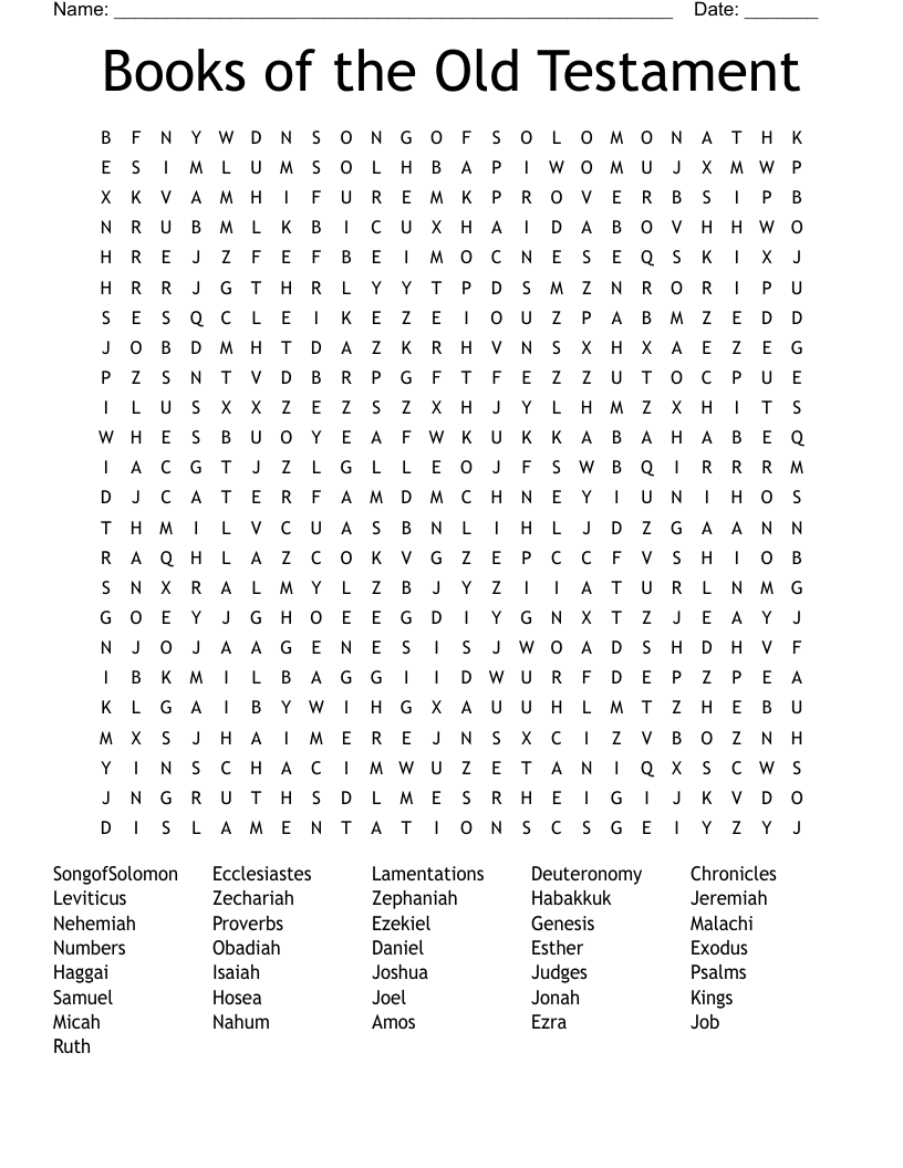 Books of the Old Testament Word Search