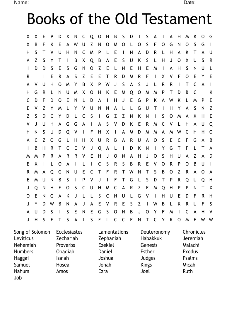 Books of the Old Testament Word Search
