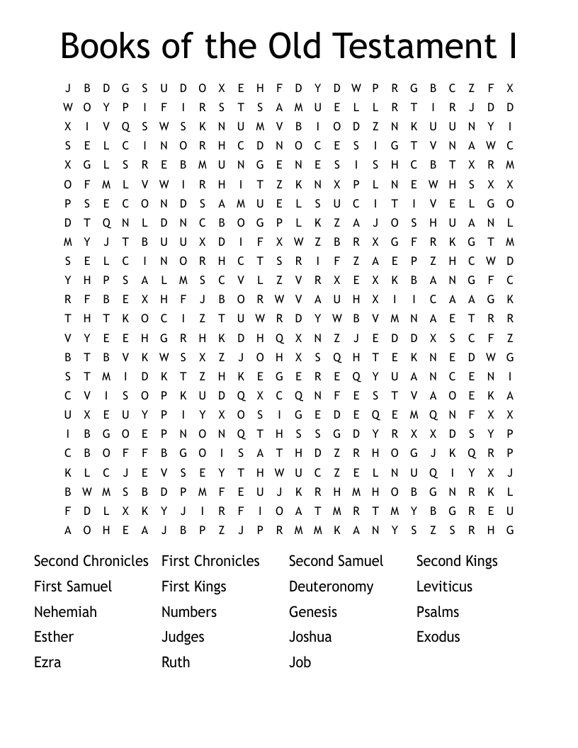 Books of the Old Testament I Word Search