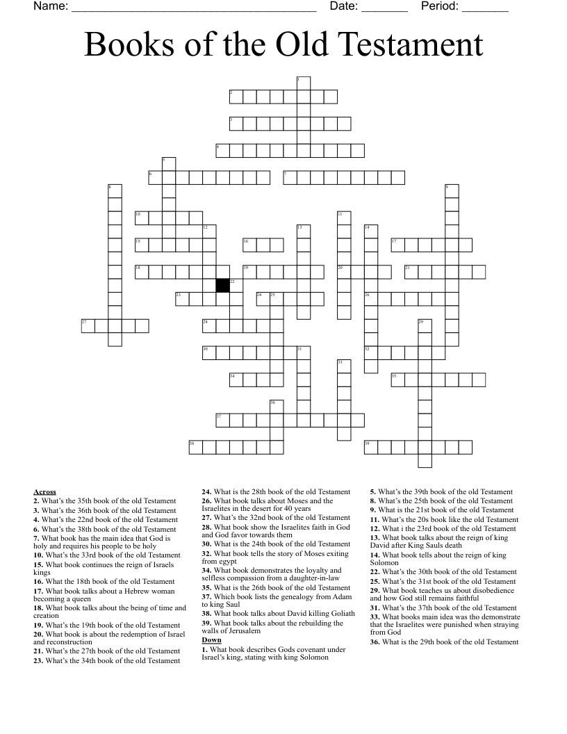 Books of the Old Testament  Crossword
