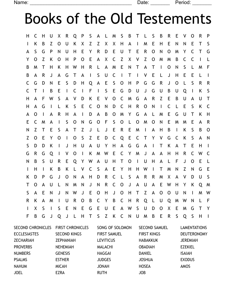 Books of the Old Testements Word Search