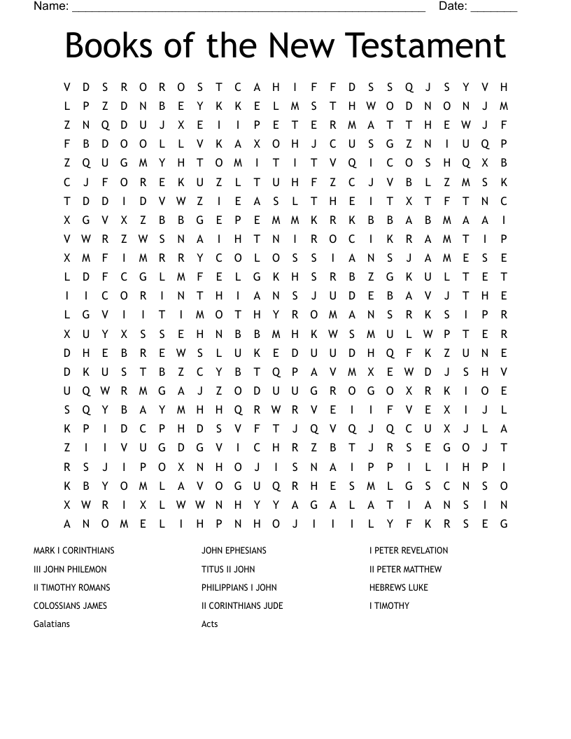Books of the  New Testament Word Search