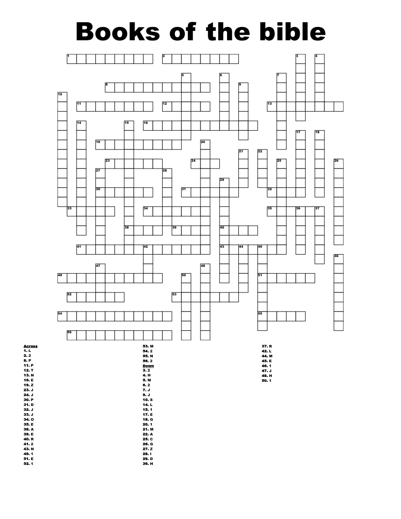 Books of the bible Crossword