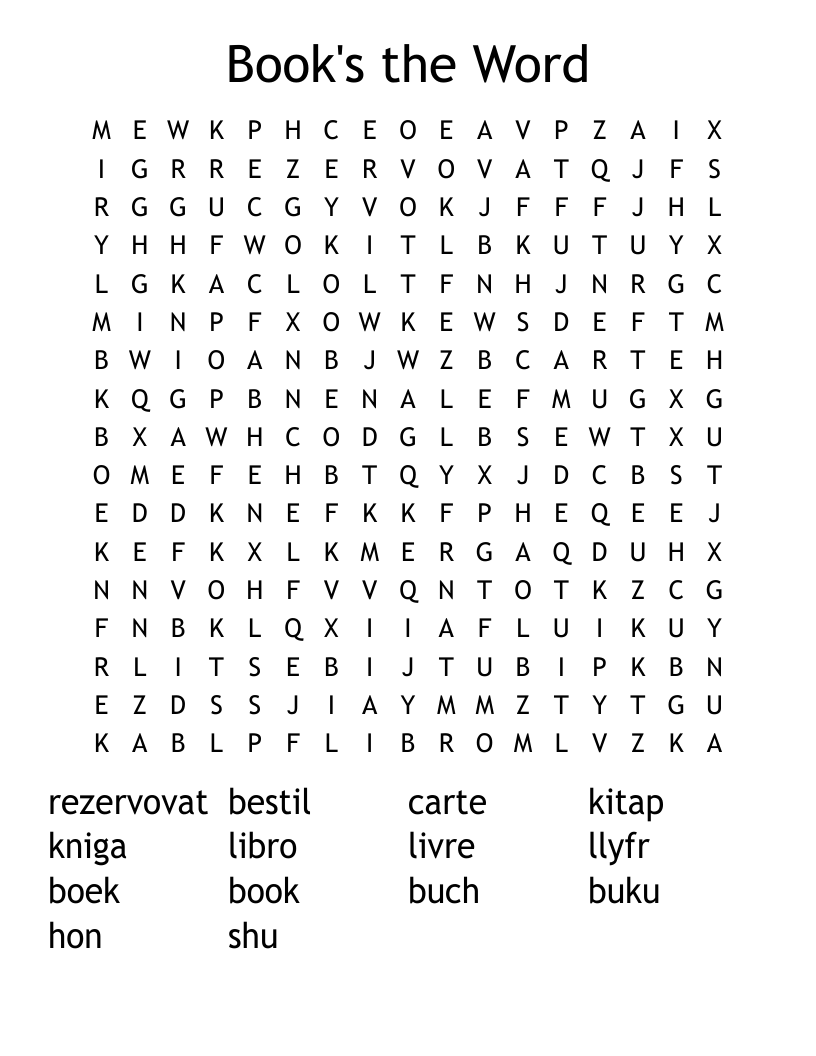 Book's the Word Word Search