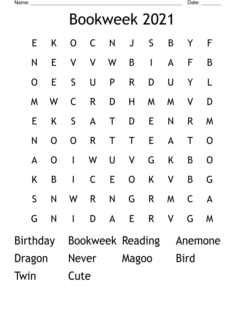 Bookweek 2021 Word Search