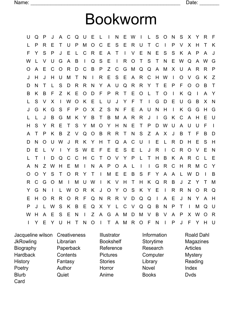 Bookworm Word Search