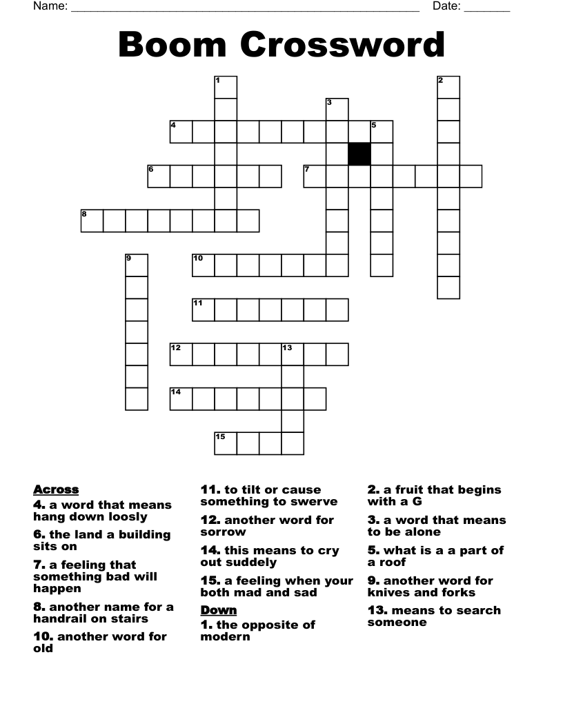 Boom Crossword