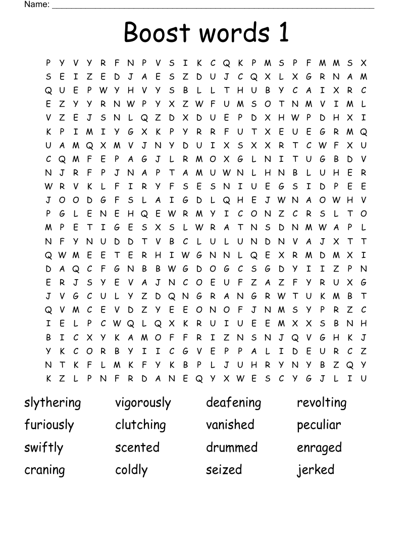 Boost words 1 Word Search