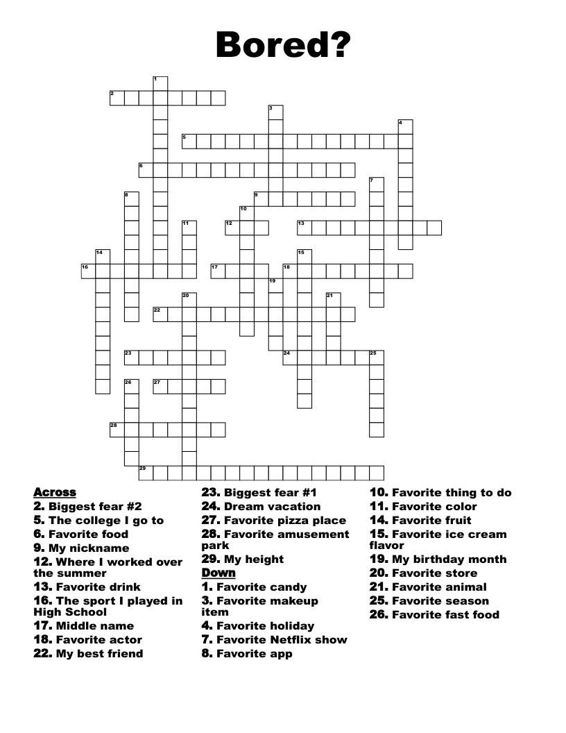 Bored? Crossword