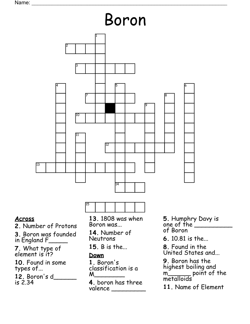 Boron Crossword