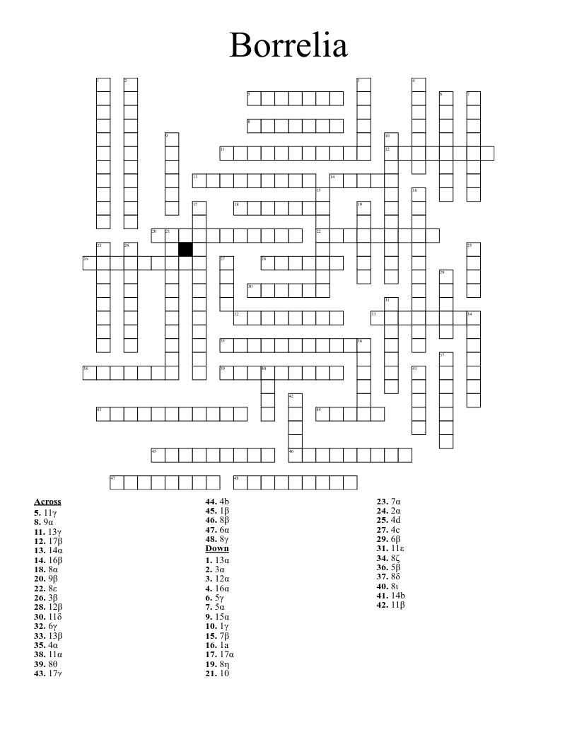Borrelia Crossword