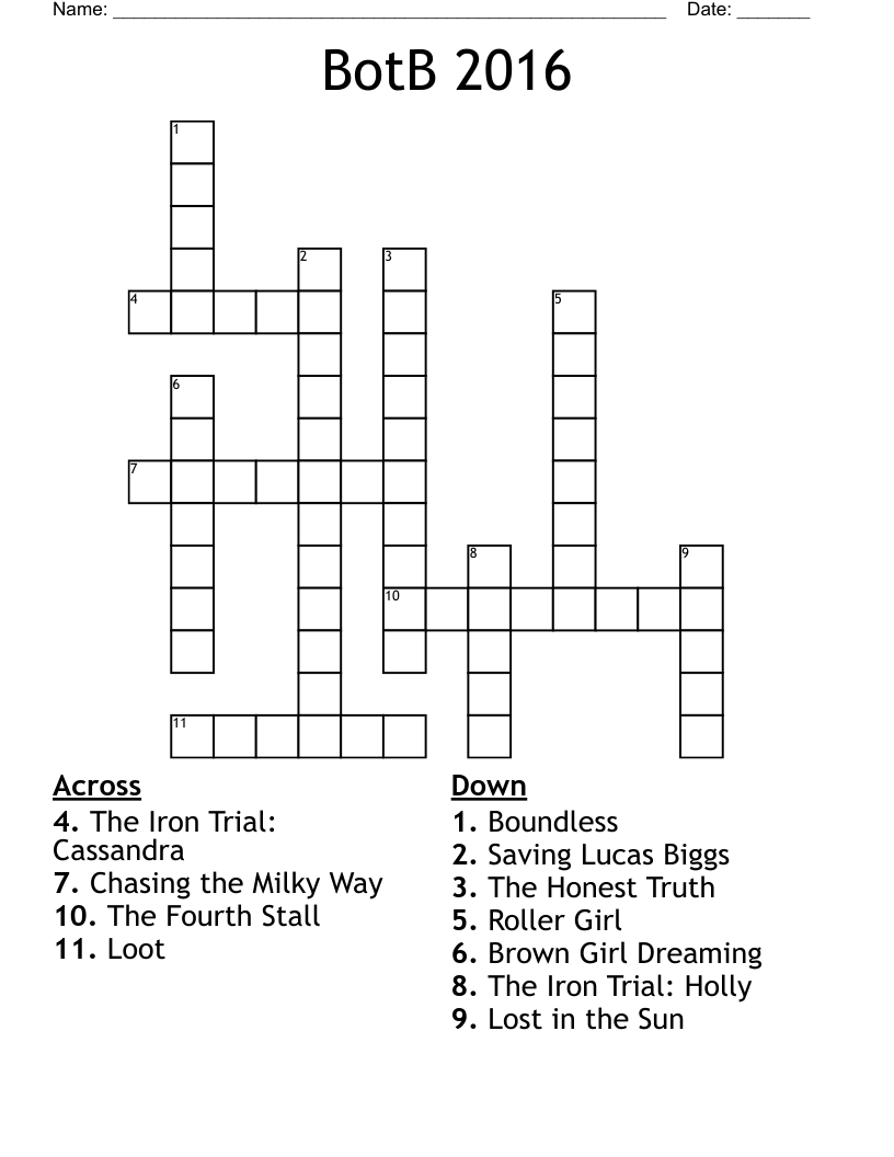 BotB 2016 Crossword