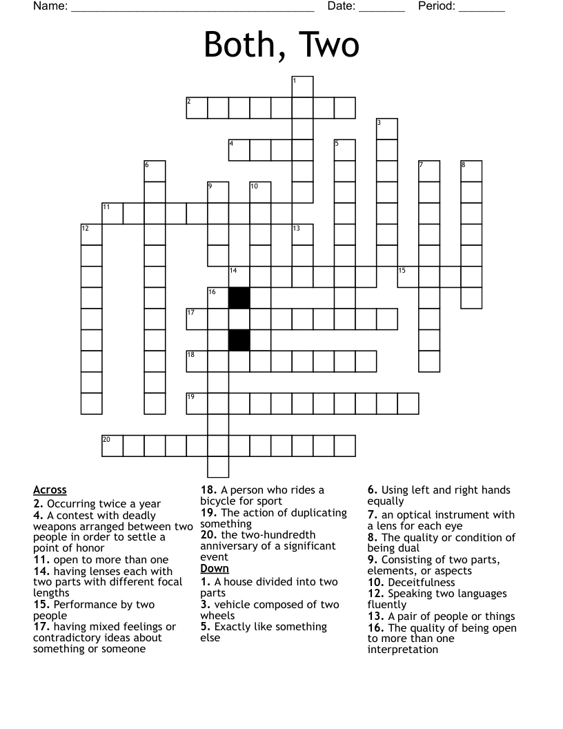 Both, Two Crossword