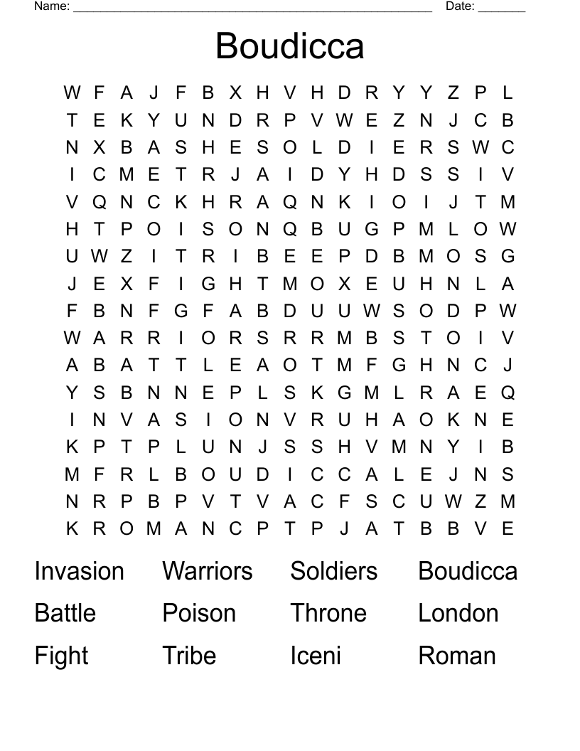 Boudicca Word Search