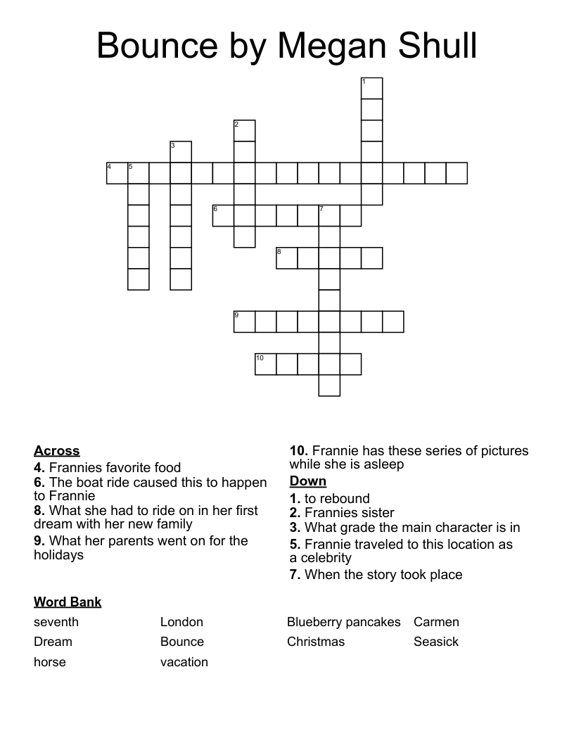 Bounce by Megan Shull Crossword