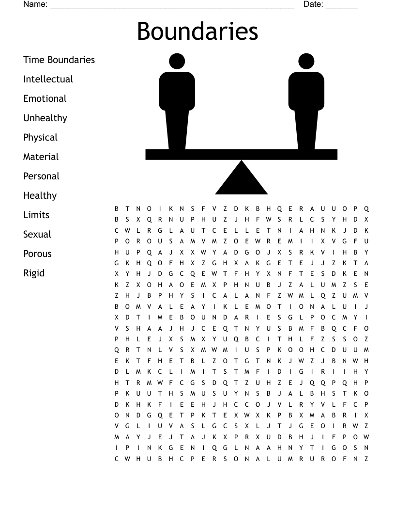 Boundaries Word Search