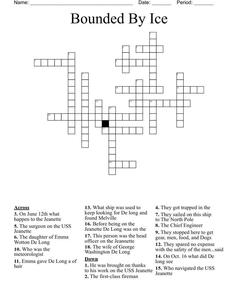 Bounded By Ice Crossword