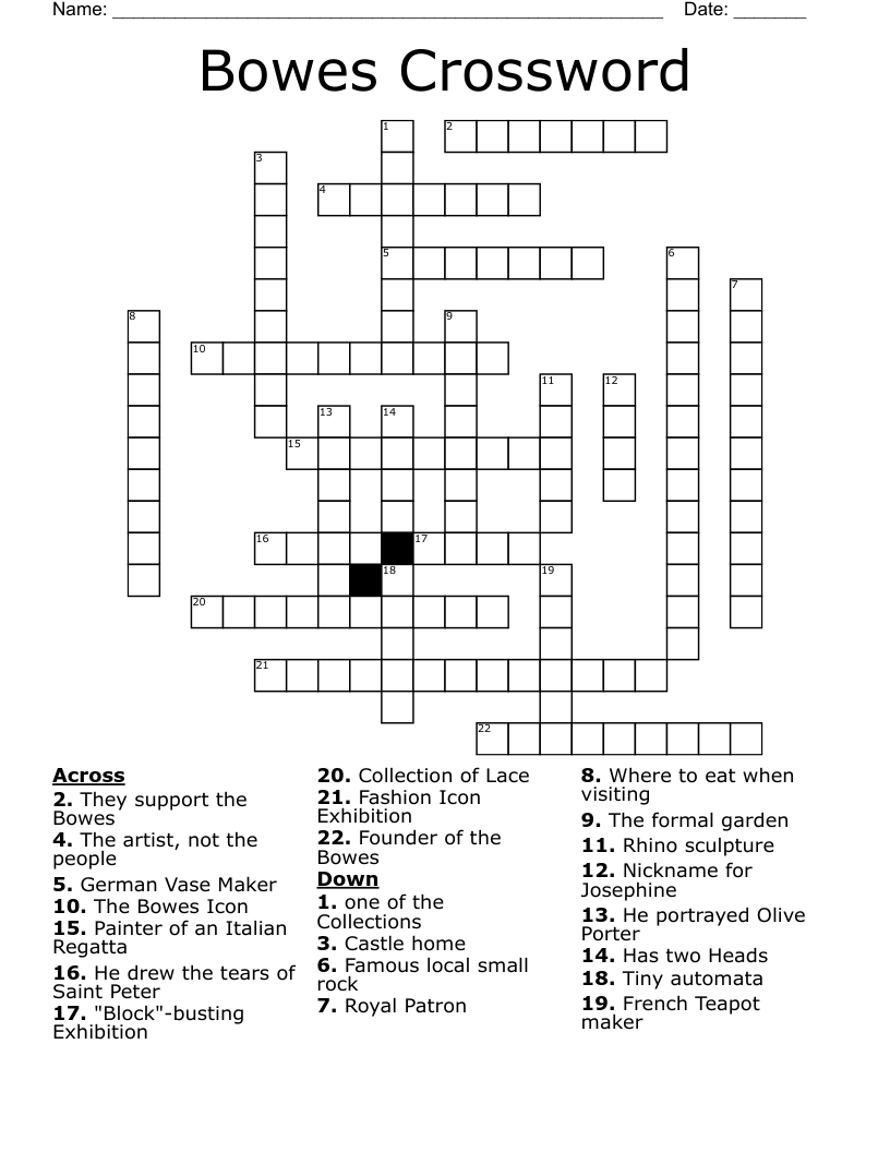 Bowes Crossword