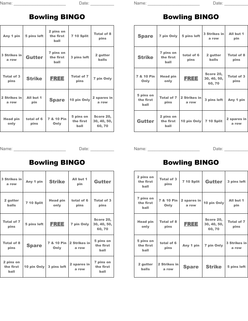 Bowling BINGO
