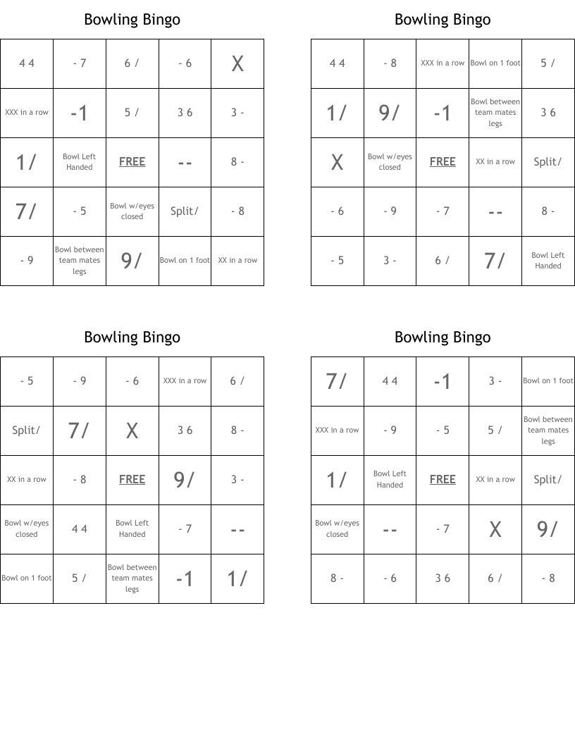 Bowling Bingo