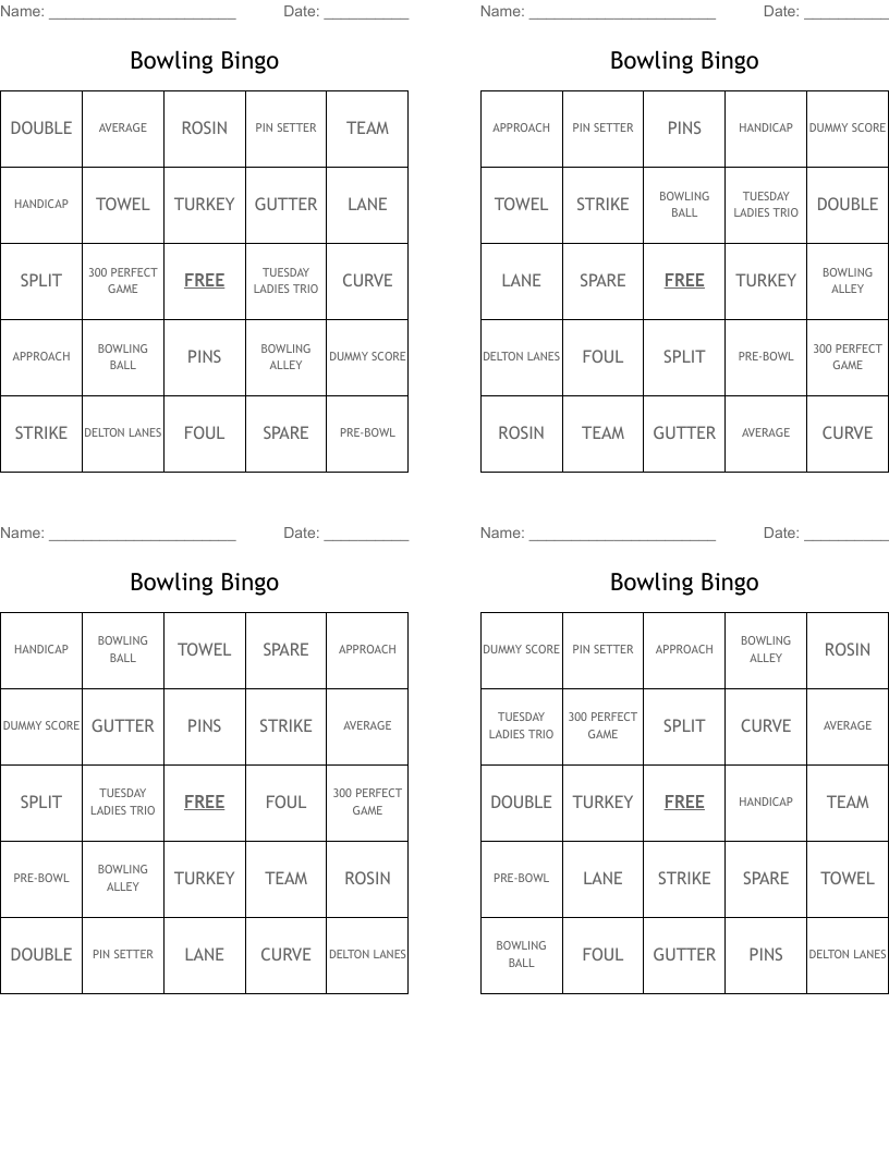 Bowling Bingo