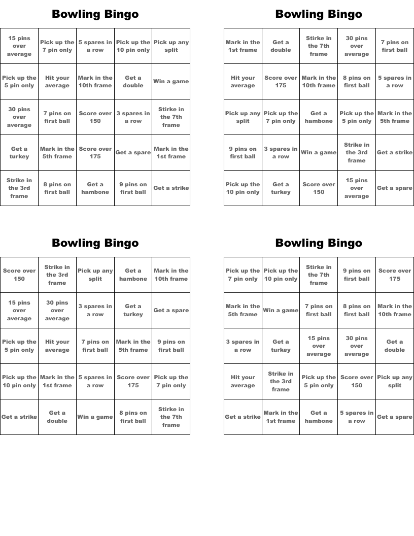 Bowling Bingo