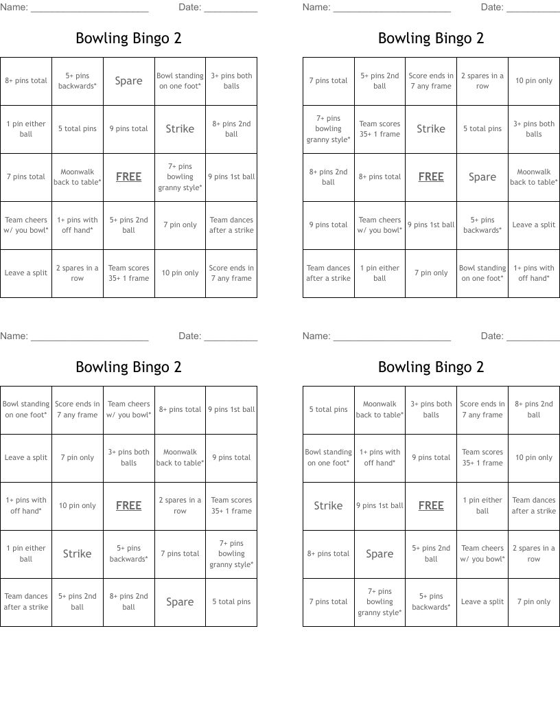 Bowling Bingo 2