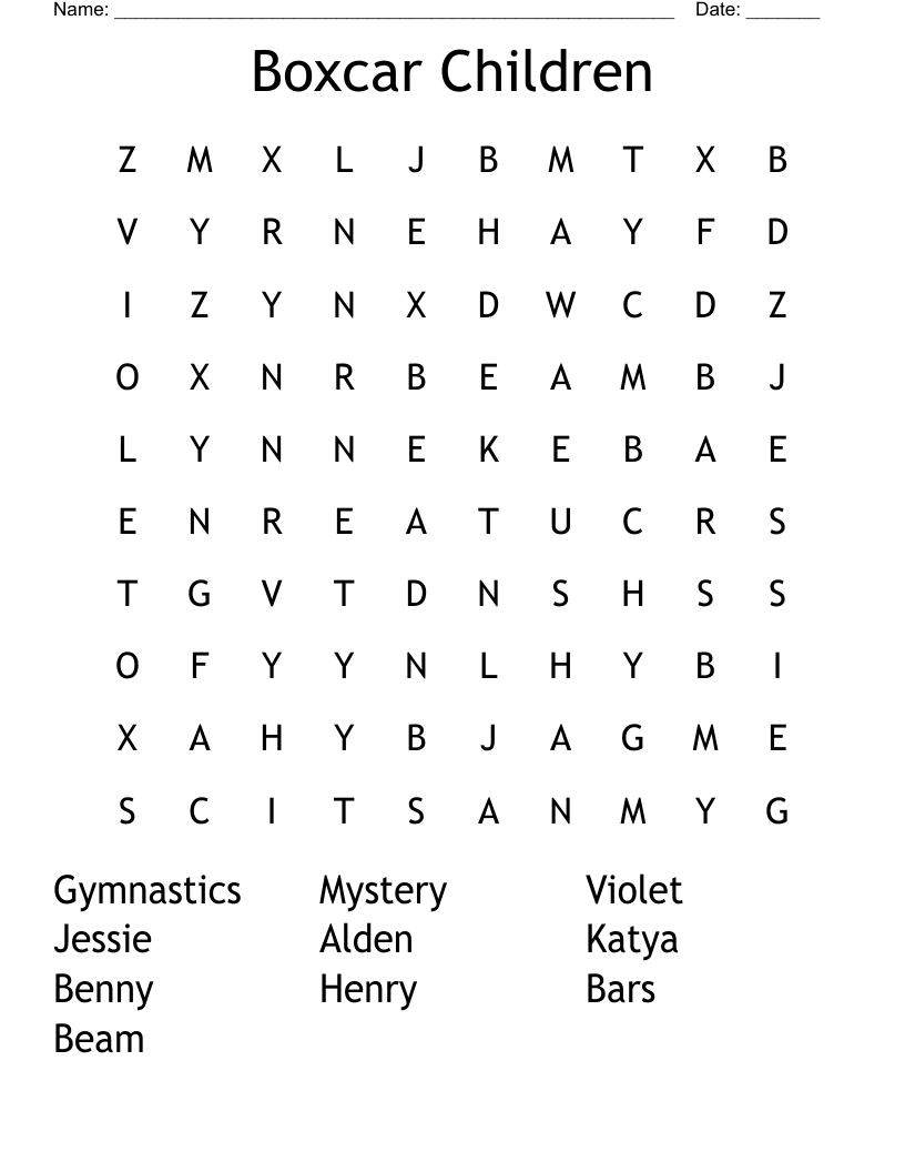 Boxcar Children Word Search