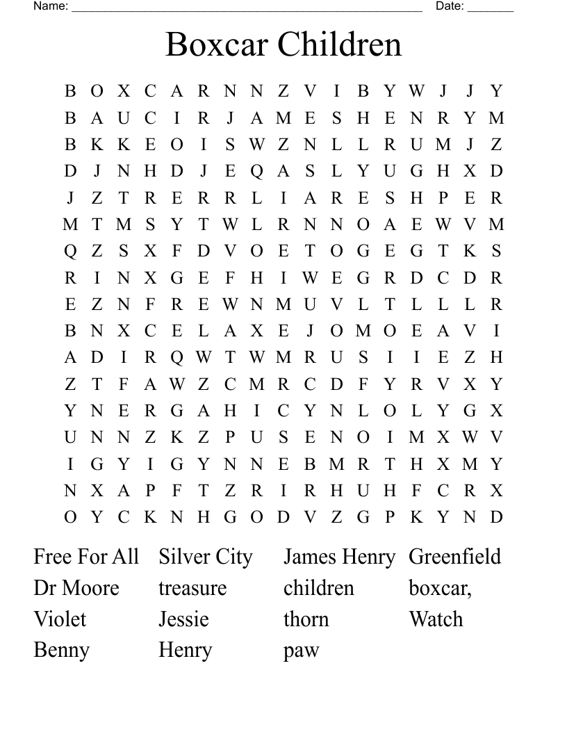 Boxcar Children Word Search