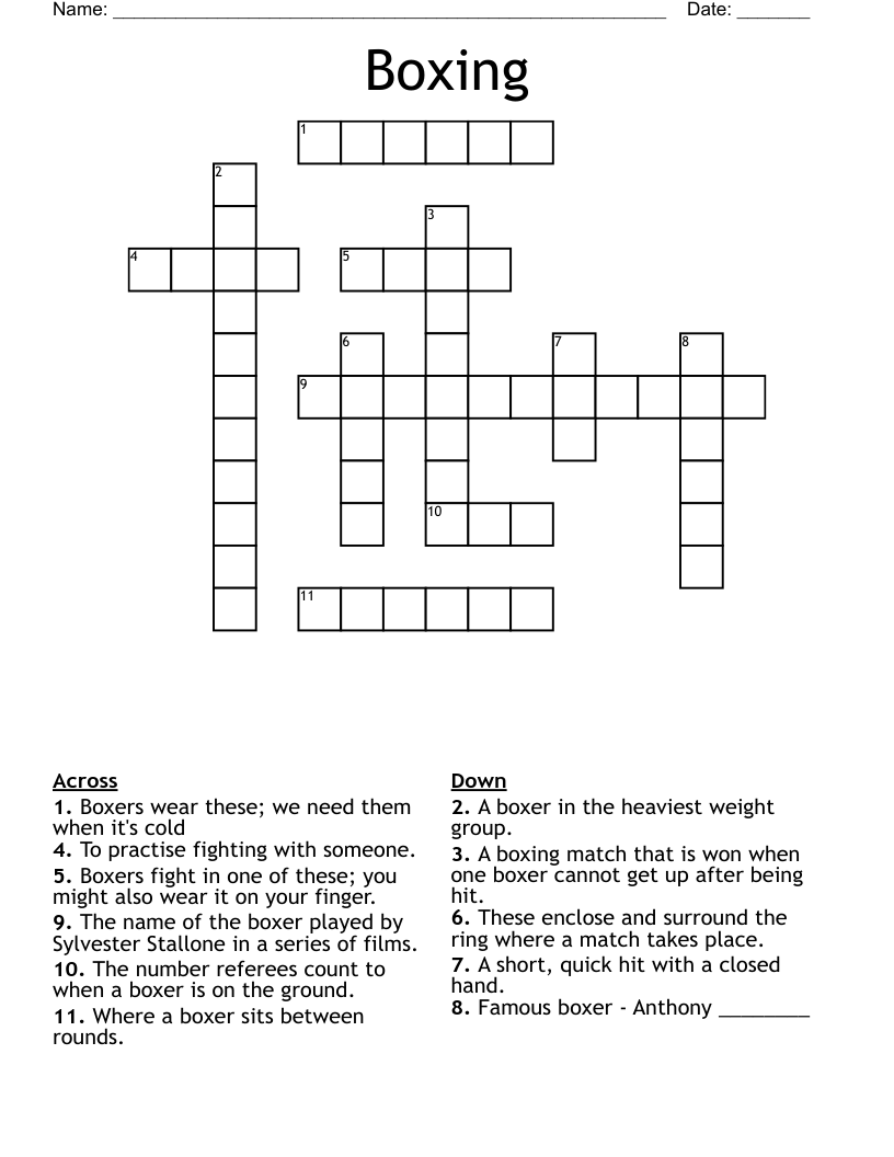 Boxing Crossword